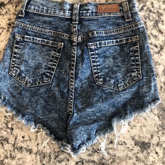 GJG High Rise Shorts Size S/24 Mineral Dark Wash Blue Jean Denim Shorts - Picture 5 of 16